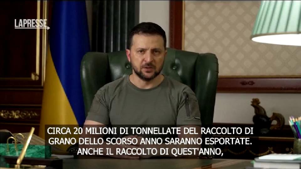 Ucraina Zelensky sullaccordo sul grano Finalmente riduciamo grave crisi alimentare mp4 image