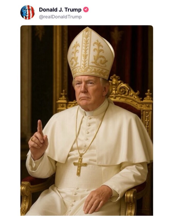 etats unis donald trump deguise en pape sur les reseaux sociaux de la maison blanche