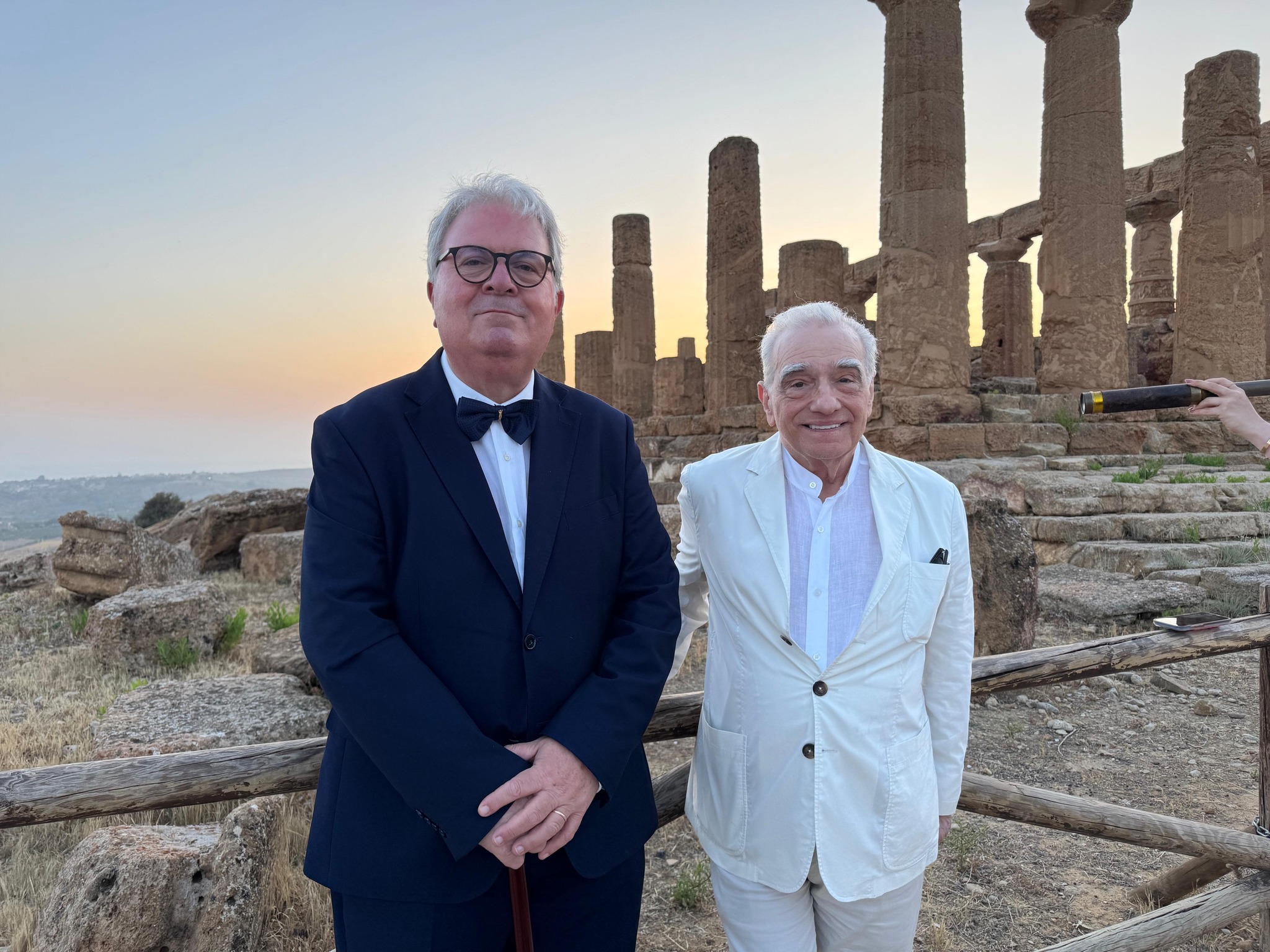 martin scorsese en visite dans la vallee des temples dagrigente
